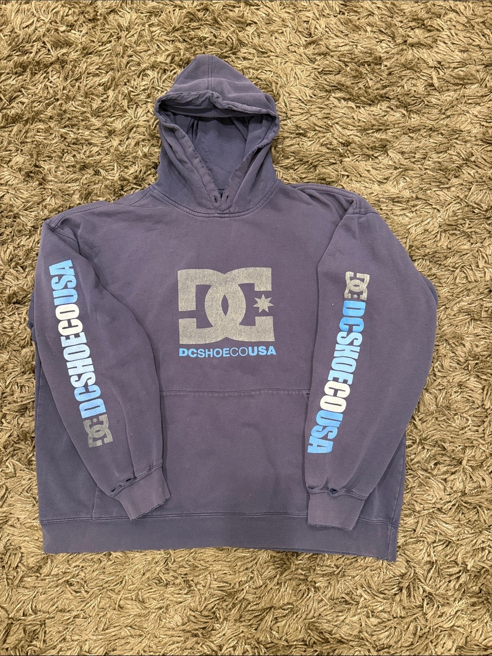 Vtg DC SHOE CO Hoodie Mens XL  Navy Blue 90s Y2K